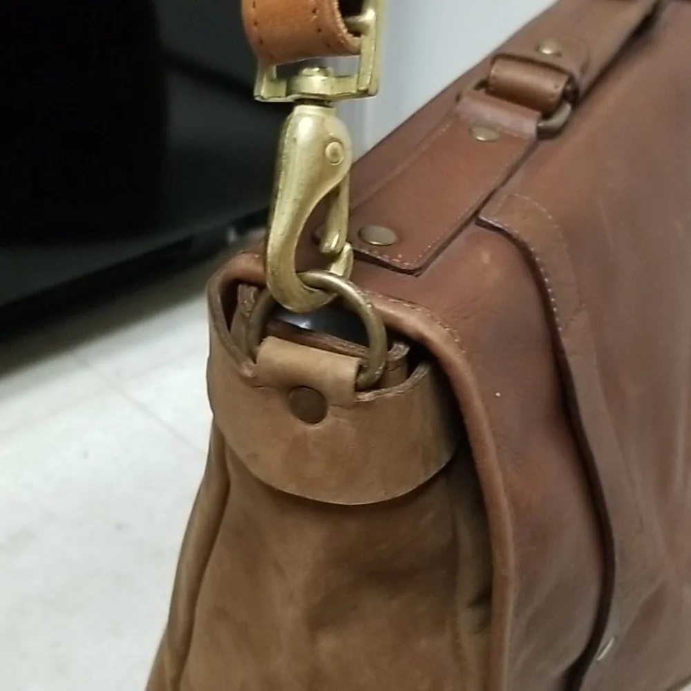 Vintage Leather Large Messenger Style Briefcase